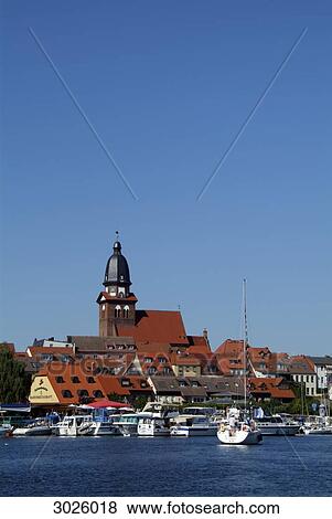 Harbour in Waren, Germany View Large Photo Image Stock Photo - Harbour in Waren, Germany . Fotosearch