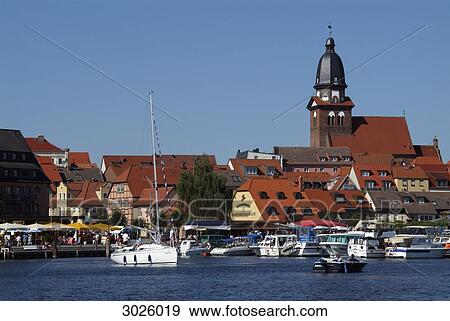 Stock Photo - Harbour in Waren, Germany . Fotosearch