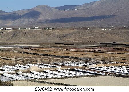 High angle view of heaps of salts at industry, Salinas de Janubio, Lanzarote, Canary Islands, Spain View Large Photo Image Stock Image - High angle view of heaps of salts at industry, Salinas de Janubio, Lanzarote, Canary Islands, Spain . Fotosearch