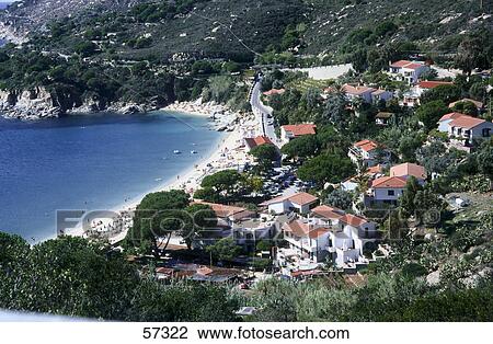 High angle view of houses at coast, Elba, Tuscany, Italy View Large Photo Image Stock Image - High angle view of houses at coast, Elba, Tuscany, Italy . Fotosearch
