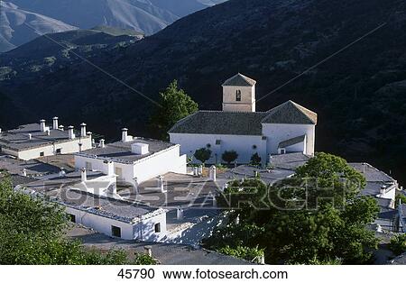 High angle view of houses in town, Bubion, Alpujarras, Sierra Nevada, Andalusia, Spain View Large Photo Image Stock Image - High angle view of houses in town, Bubion, Alpujarras, Sierra Nevada, Andalusia, Spain . Fotosearch