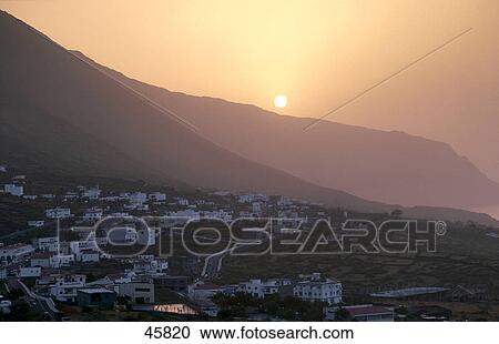 High angle view of town, El Hierro, Canary Islands, Spain View Large Photo Image Stock Image - High angle view of town, El Hierro, Canary Islands, Spain . Fotosearch