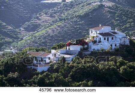 High angle view of town, Frigiliana, Costa del Sol, Andalusia, Spain View Large Photo Image Stock Photograph - High angle view of town, Frigiliana, Costa del Sol, Andalusia, Spain . Fotosearch
