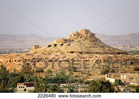 High angle view of town in desert, Siwa Oasis, Libyan Desert, Egypt View Large Photo Image Stock Image - High angle view of town in desert, Siwa Oasis, Libyan Desert, Egypt . Fotosearch