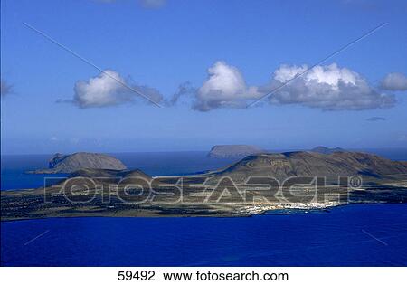 High angle view of volcanic landscape, Canary Islands, Spain, Europe View Large Photo Image Stock Image - High angle view of volcanic landscape, Canary Islands, Spain, Europe . Fotosearch