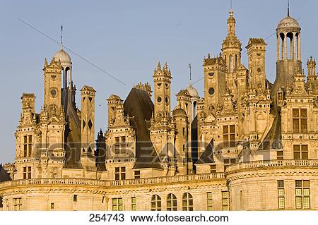 High section view of castle, Chateau De Chambord, Loir-Et-Cher, France View Large Photo Image Stock Image - High section view of castle, Chateau De Chambord, Loir-Et-Cher, France . Fotosearch