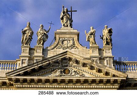 High section view of church against sky, San Giovanni In Laterano, Rome, Italy View Large Photo Image Stock Photo - High section view of church against sky, San Giovanni In Laterano, Rome, Italy . Fotosearch