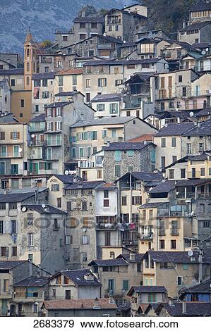 Houses in village, Saorge, Roya Bevera Valley, Provence-Alpes-Cote d'Azur, France View Large Photo Image Stock Photo - Houses in village, Saorge, Roya Bevera Valley, Provence-Alpes-Cote d'Azur, France . Fotosearch