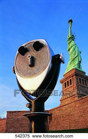 Illustrative representation of coin-operated binoculars and Statue Of Liberty View Large Photo Image Stock Photography - Illustrative representation of coin-operated binoculars and Statue Of Liberty . Fotosearch