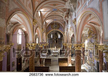 Interiors of church, Saorge, Provence-Alpes-Cote d'Azur, France View Large Photo Image Stock Photograph - Interiors of church, Saorge, Provence-Alpes-Cote d'Azur, France . Fotosearch