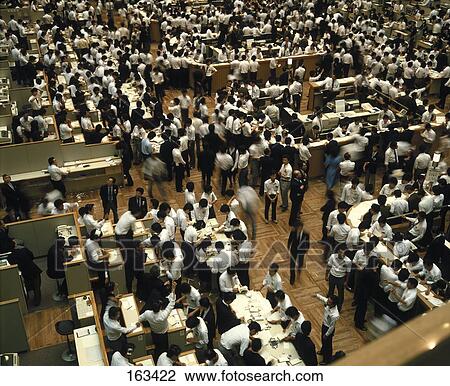 Interiors of crowded stock market, Tokyo, Japan View Large Photo Image Stock Image - Interiors of crowded stock market, Tokyo, Japan . Fotosearch