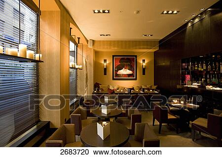 Interiors of hotel restaurant, Geneva, Switzerland View Large Photo Image Stock Image - Interiors of hotel restaurant, Geneva, Switzerland . Fotosearch