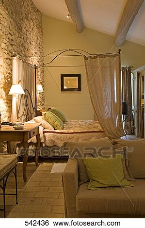 Stock Photograph - Interiors of hotel room, Megeve, Menerbes, Luberon, Vaucluse, Provence-Alpes-Cote d'Azur, France . Fotosearch