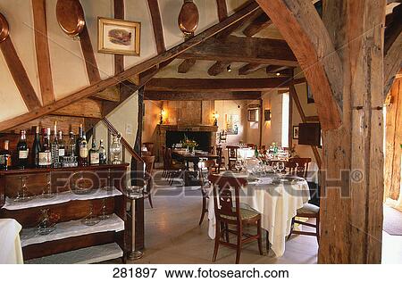 Interiors of restaurant, France View Large Photo Image Stock Photo - Interiors of restaurant, France . Fotosearch