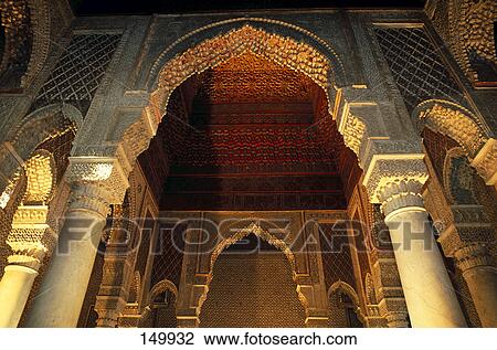 Interiors of Saadien tomb, Marrakesh, Morocco View Large Photo Image Stock Image - Interiors of Saadien tomb, Marrakesh, Morocco . Fotosearch