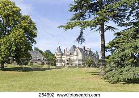 Lawn in front of castle, Chateau De La Bourdaisiere, Montlouis-Sur-Loire, France View Large Photo Image Stock Image - Lawn in front of castle, Chateau De La Bourdaisiere, Montlouis-Sur-Loire, France . Fotosearch