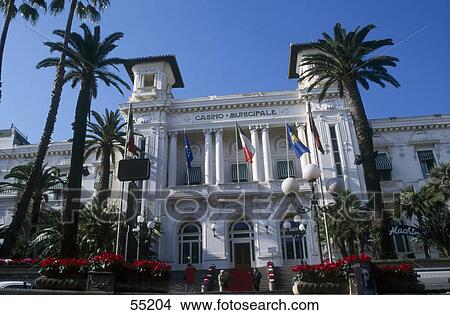 Picture - Low angle view of casino, San Remo, Liguria, Italy . Fotosearch