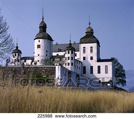 Stock Photo - Low angle view of castle, Lacko Castle, Sweden . Fotosearch