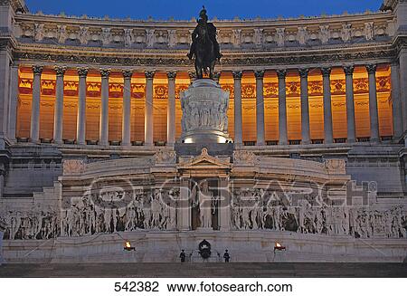 Stock Image - Low angle view of monument, Vittorio Emanuele Monument, Rome, Italy . Fotosearch
