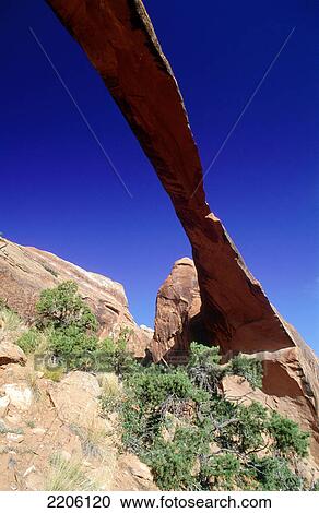 Low angle view of natural arch, Arches National Park, Utah View Large Photo Image Stock Image - Low angle view of natural arch, Arches National Park, Utah . Fotosearch