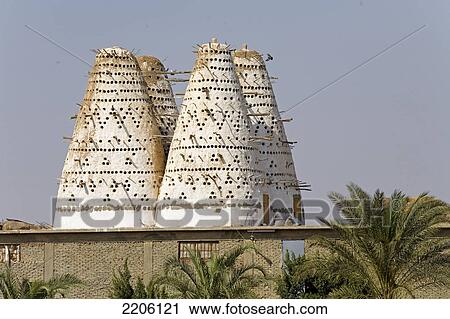 Stock Image - Low angle view of pigeonaries, Alexandria, Egypt . Fotosearch