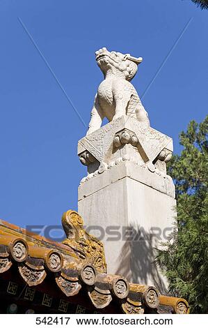 Low angle view of statue of lion in cemetery, Ming Tombs, Chang Ling Mausoleum, Beijing, China View Large Photo Image Stock Photo - Low angle view of statue of lion in cemetery, Ming Tombs, Chang Ling Mausoleum, Beijing, China . Fotosearch