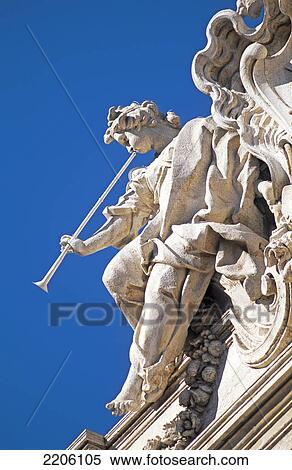 Low angle view of statue, Trevi Fountain, Piazza di Trevi, Rome, Lazio, Italy View Large Photo Image Stock Photography - Low angle view of statue, Trevi Fountain, Piazza di Trevi, Rome, Lazio, Italy . Fotosearch