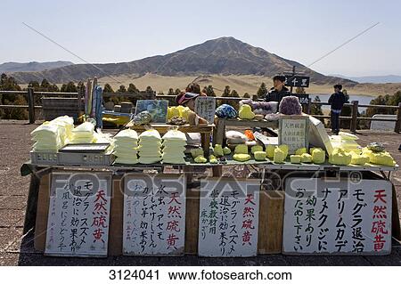 Market stand, Volcano Aso in the backgound, Kyushu, Japan View Large Photo Image Stock Image - Market stand, Volcano Aso in the backgound, Kyushu, Japan . Fotosearch