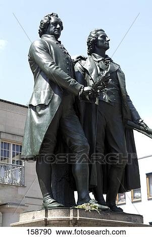 Memorial for Goethe and Schiller, Weimar, Thuringia, Germany View Large Photo Image Stock Image - Memorial for Goethe and Schiller, Weimar, Thuringia, Germany . Fotosearch