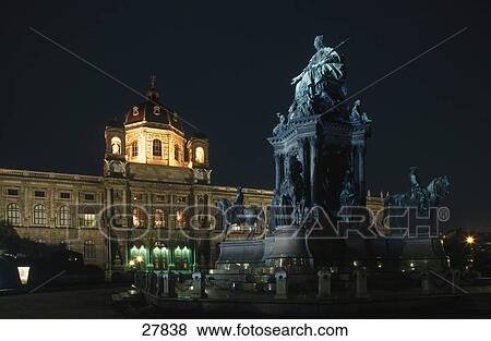 Stock Photo - Monument Maria Theresia in front of museum, Arthistorical museum, Maria Theresien platz, Vienna, Austria . Fotosearch