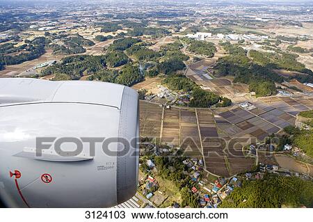 Narita Airport, jet engine in the foreground, Japan, aerial view View Large Photo Image Stock Image - Narita Airport, jet engine in the foreground, Japan, aerial view . Fotosearch