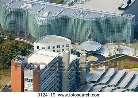 Stock Photo - National Museum, Tokyo, Japan, aerial perspective . Fotosearch