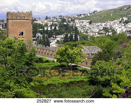 Palace overlooking city, Alhambra, Granada, Andalusia, Spain View Large Photo Image Stock Photo - Palace overlooking city, Alhambra, Granada, Andalusia, Spain . Fotosearch