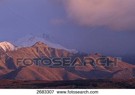 Panoramic view of mountain range, Denali National Park, Alaska, USA View Large Photo Image Stock Photo - Panoramic view of mountain range, Denali National Park, Alaska, USA . Fotosearch