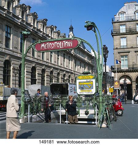 People at entrance of metro station, Musee du Louvre, Paris, France View Large Photo Image Stock Image - People at entrance of metro station, Musee du Louvre, Paris, France . Fotosearch