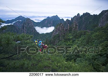 People in forest, Huangshan Mountains, Huangshan, Anhui Province, China View Large Photo Image Stock Photo - People in forest, Huangshan Mountains, Huangshan, Anhui Province, China . Fotosearch