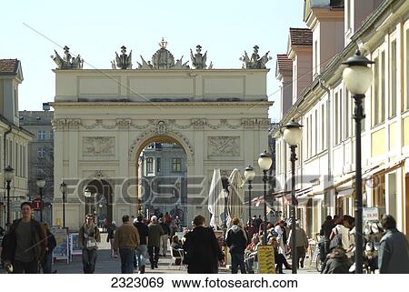 People walking on street, Brandenburger Strasse, Potsdam, Brandenburg, Germany View Large Photo Image Stock Photo - People walking on street, Brandenburger Strasse, Potsdam, Brandenburg, Germany . Fotosearch