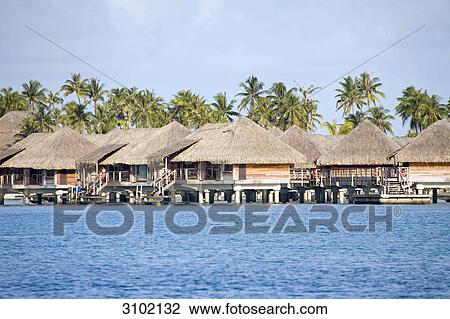 Pile dwellings, Bora Bora, French Polynesia View Large Photo Image Stock Image - Pile dwellings, Bora Bora, French Polynesia . Fotosearch