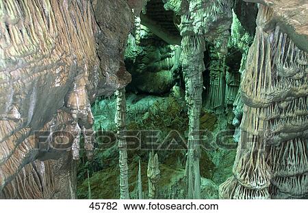 Stock Image - Rock formation in cave, Mallorca, Baleares, Spain . Fotosearch