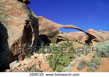 Rock formations against blue sky, Arches National Park, Utah, USA View Large Photo Image Stock Photography - Rock formations against blue sky, Arches National Park, Utah, USA . Fotosearch