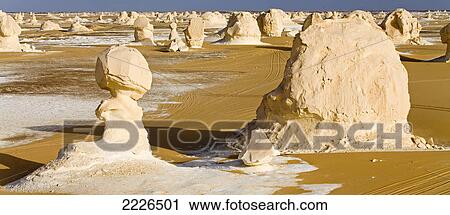 Rock formations in desert, White Desert, Farafra Oasis, Egypt View Large Photo Image Stock Image - Rock formations in desert, White Desert, Farafra Oasis, Egypt . Fotosearch