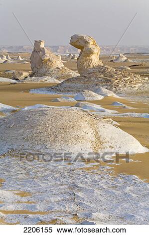 Rock formations in desert, White Desert, Farafra Oasis, Egypt View Large Photo Image Stock Photography - Rock formations in desert, White Desert, Farafra Oasis, Egypt . Fotosearch
