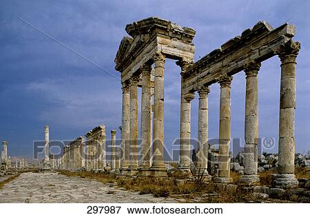 Ruins against overcast sky, Apamea, Syria View Large Photo Image Stock Photo - Ruins against overcast sky, Apamea, Syria . Fotosearch