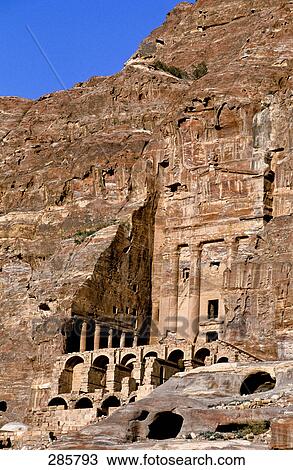 Ruins of temple carved on cliff, Jordon View Large Photo Image Stock Image - Ruins of temple carved on cliff, Jordon . Fotosearch
