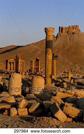 Ruins on landscape, Palmyra, Syria View Large Photo Image Picture - Ruins on landscape, Palmyra, Syria . Fotosearch