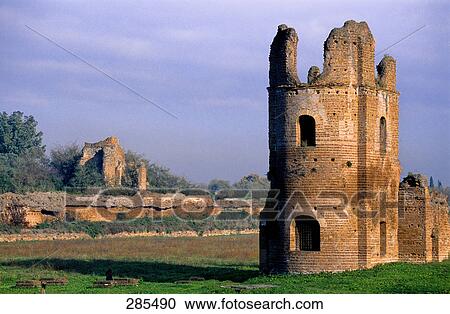 Ruins on landscape, Via Appia, Rome, Italy View Large Photo Image Stock Image - Ruins on landscape, Via Appia, Rome, Italy . Fotosearch