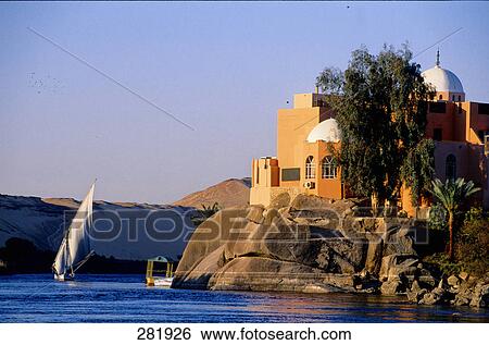 Sailboat in river, Nile River, Aswan, Egypt View Large Photo Image Stock Photograph - Sailboat in river, Nile River, Aswan, Egypt . Fotosearch