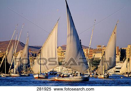 Sailboats in river, Nile River, Aswan, Egypt View Large Photo Image Stock Photography - Sailboats in river, Nile River, Aswan, Egypt . Fotosearch