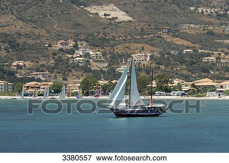 Sailing boat, Kefalonia, Greece View Large Photo Image Stock Photo - Sailing boat, Kefalonia, Greece . Fotosearch