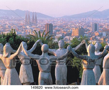 Sardanas peace monument, Barcelona, Spain View Large Photo Image Stock Image - Sardanas peace monument, Barcelona, Spain . Fotosearch